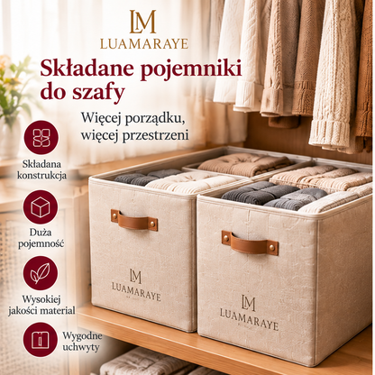 Luamaraye Składane pojemniki do szafy – 2 sztuki