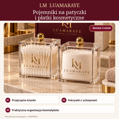 Luamaraye Pojemniki na patyczki i płatki kosmetyczne – 2 sztuki